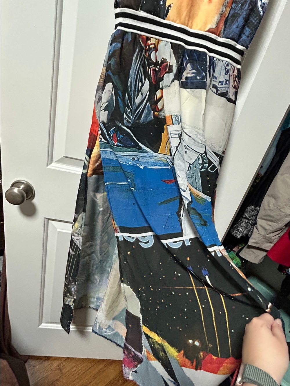 Star Wars Sleeveless V-Neck Maxi Dress in Black, White, Blue, Brown - Picture 2 of 4